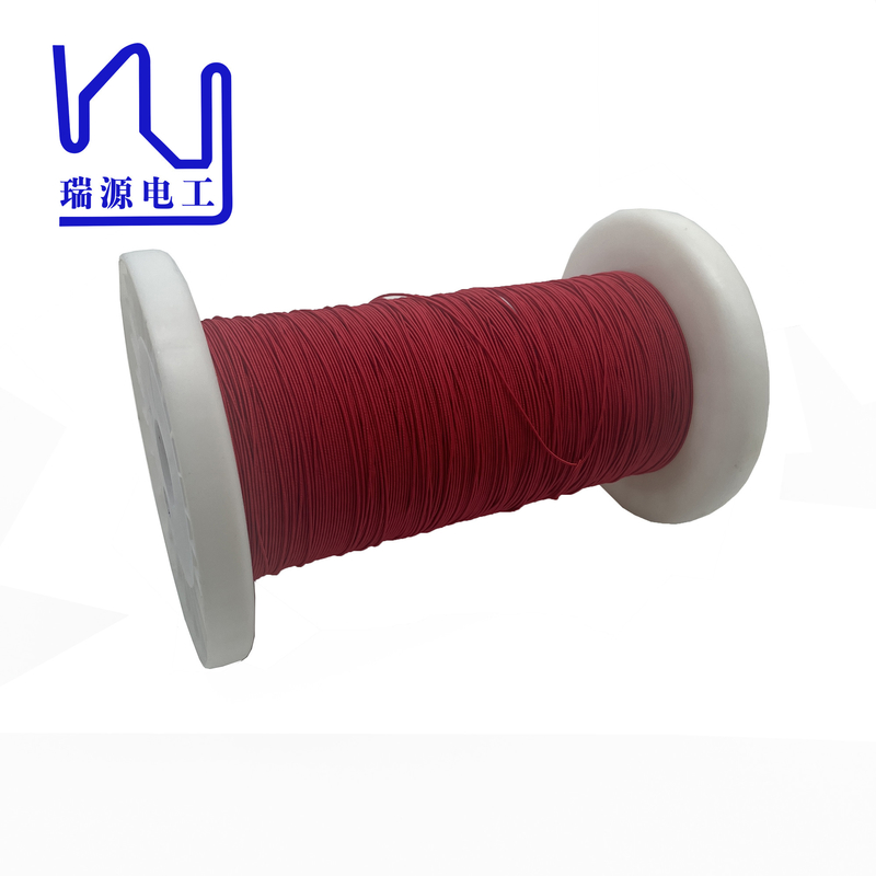 Red Silver Conductor Ustc Litz Wire 84 Strand 0.071mm Single Wire Natural Silk Jacket