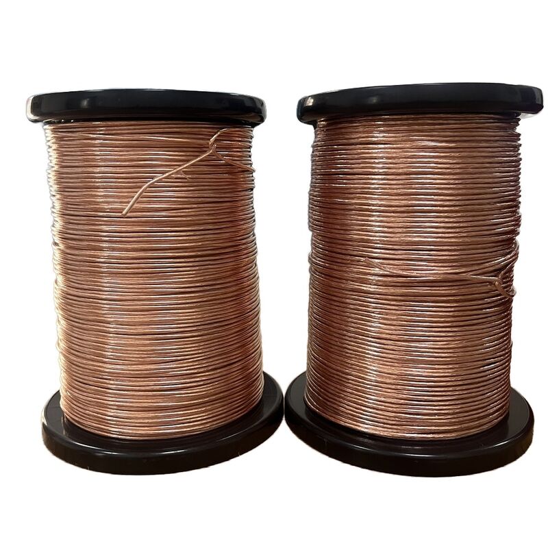 Round Class 130C Enameled Copper Mylar PET Film Taped Litz Wire 0.10mm*127 Strands